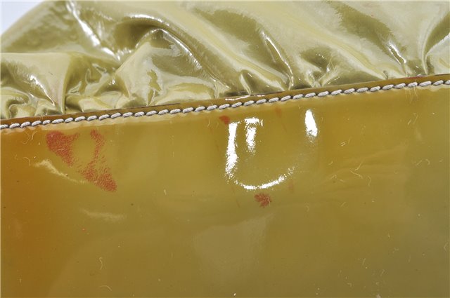 Authentic GUCCI Abbey Shoulder Hand Bag Purse Enamel 189833 Green H0034