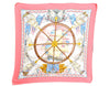 Authentic HERMES Pleats Scarf "iuc le vent" Silk Pink Box H0082