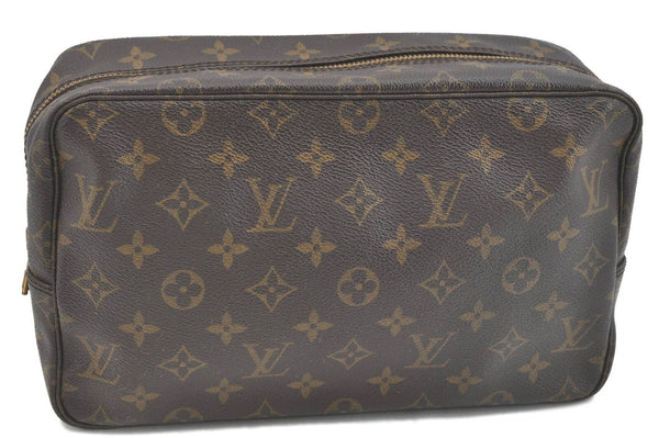 Auth LOUIS VUITTON Monogram Trousse Toilette 28 Clutch Hand Bag M47522 LV H0173