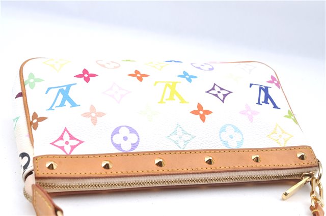 Louis Vuitton Monogram Multicolor Pochette Accessoires Pouch M92649 White H0406