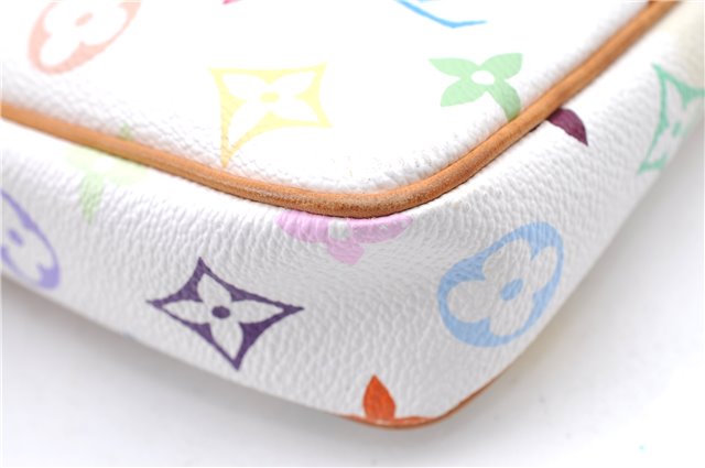 Louis Vuitton Monogram Multicolor Pochette Accessoires Pouch M92649 White H0406