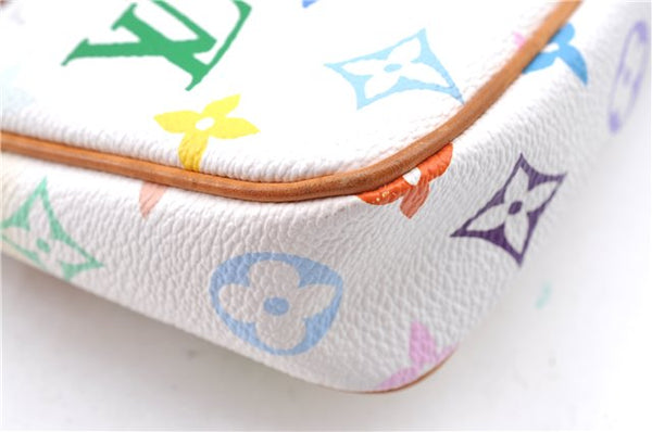 Louis Vuitton Monogram Multicolor Pochette Accessoires Pouch M92649 White H0406