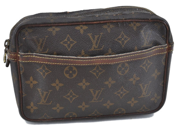 Authentic LOUIS VUITTON Monogram Compiegne 23 Clutch Hand Bag M51847 LV H0566