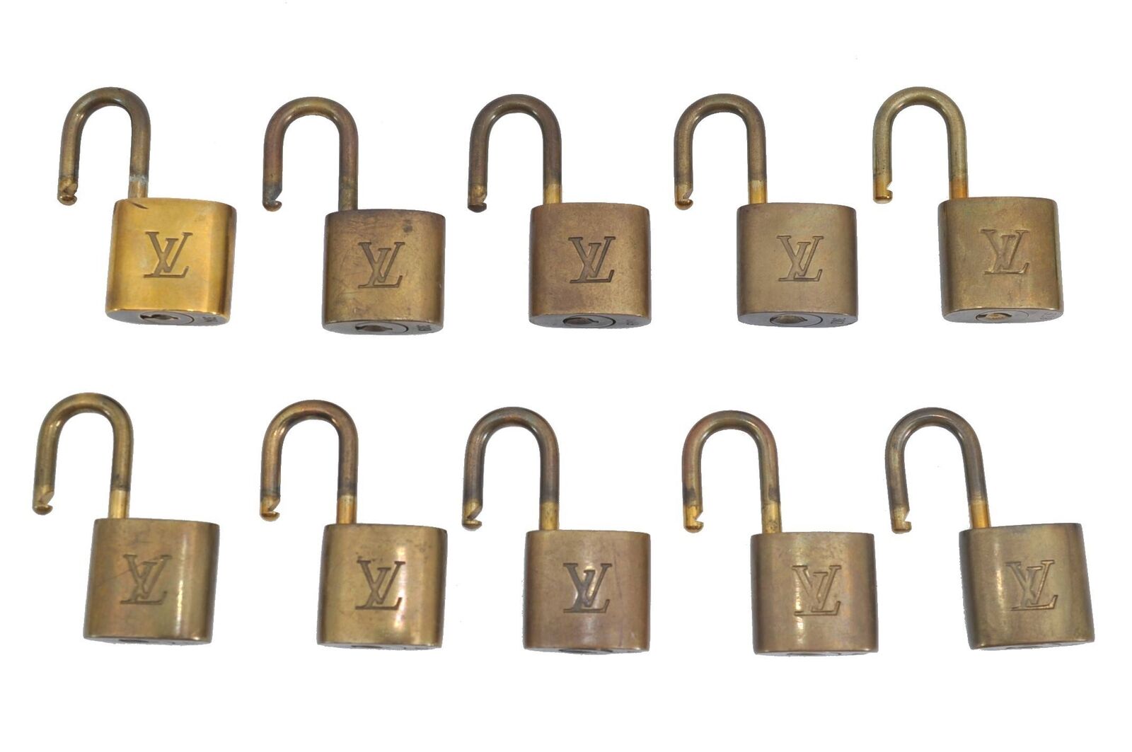 Authentic LOUIS VUITTON Padlock Gold 10Set LV H0740