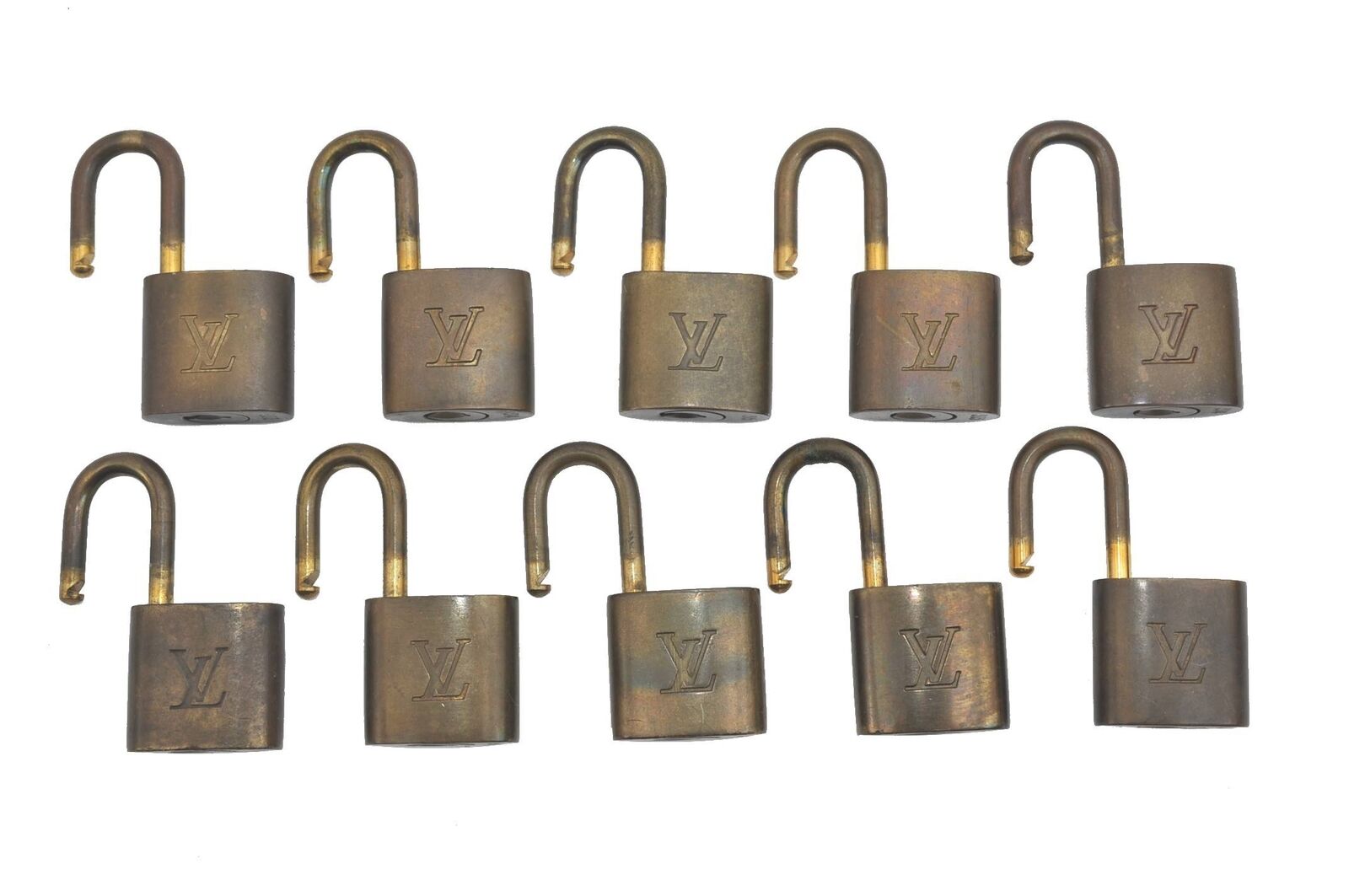 Authentic LOUIS VUITTON Padlock Gold 10Set LV H0741