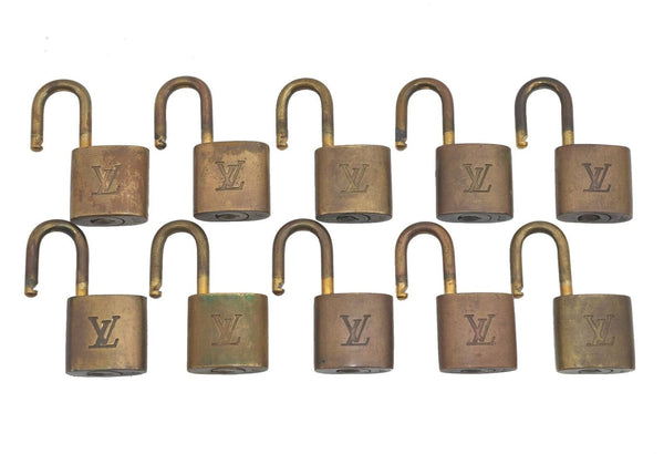 Authentic LOUIS VUITTON Padlock Gold 10Set LV H0742