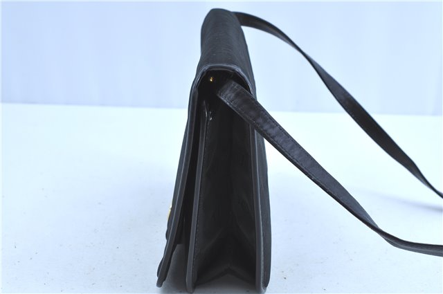 Authentic Christian Dior Shoulder Cross Body Bag Nylon Leather Black H0765