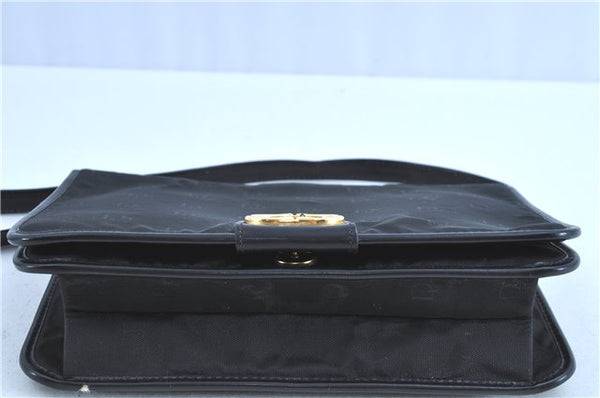 Authentic Christian Dior Shoulder Cross Body Bag Nylon Leather Black H0765