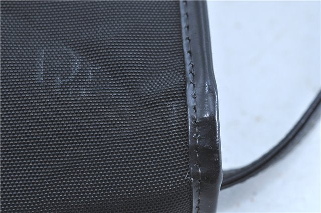 Authentic Christian Dior Shoulder Cross Body Bag Nylon Leather Black H0765