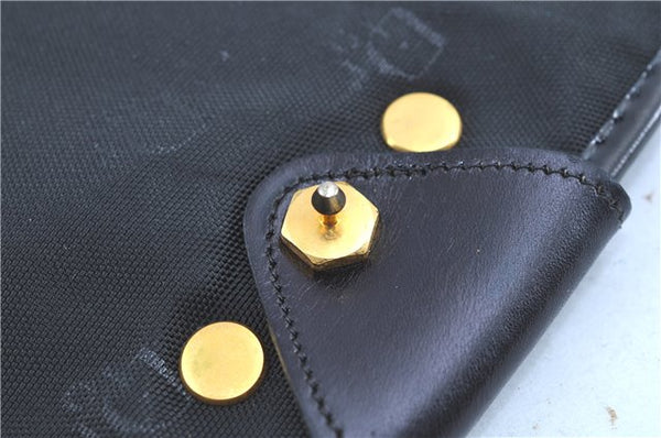 Authentic Christian Dior Shoulder Cross Body Bag Nylon Leather Black H0765