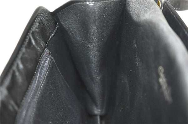 Authentic Christian Dior Shoulder Cross Body Bag Nylon Leather Black H0765