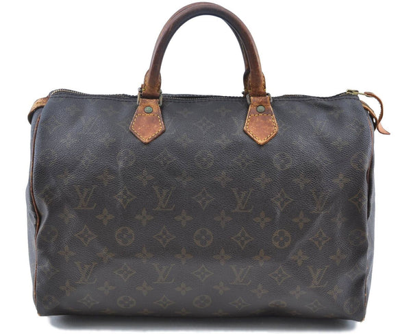 Authentic LOUIS VUITTON Monogram Speedy 35 Hand Bag M41524 LV H0930