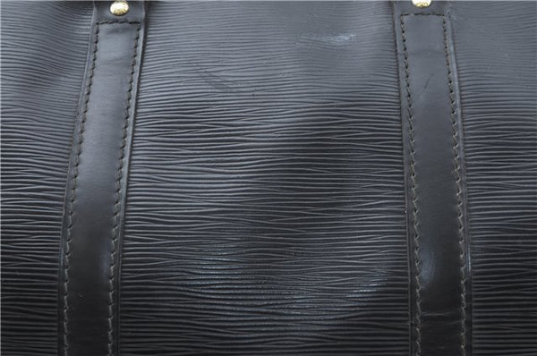 Authentic Louis Vuitton Epi Keepall 55 Boston Travel Bag Black M42952 LV H1166