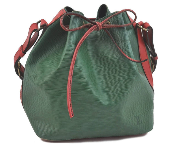 Auth LOUIS VUITTON Epi Petit Noe Bi-color Green x Red M44147 Shoulder Bag H1314