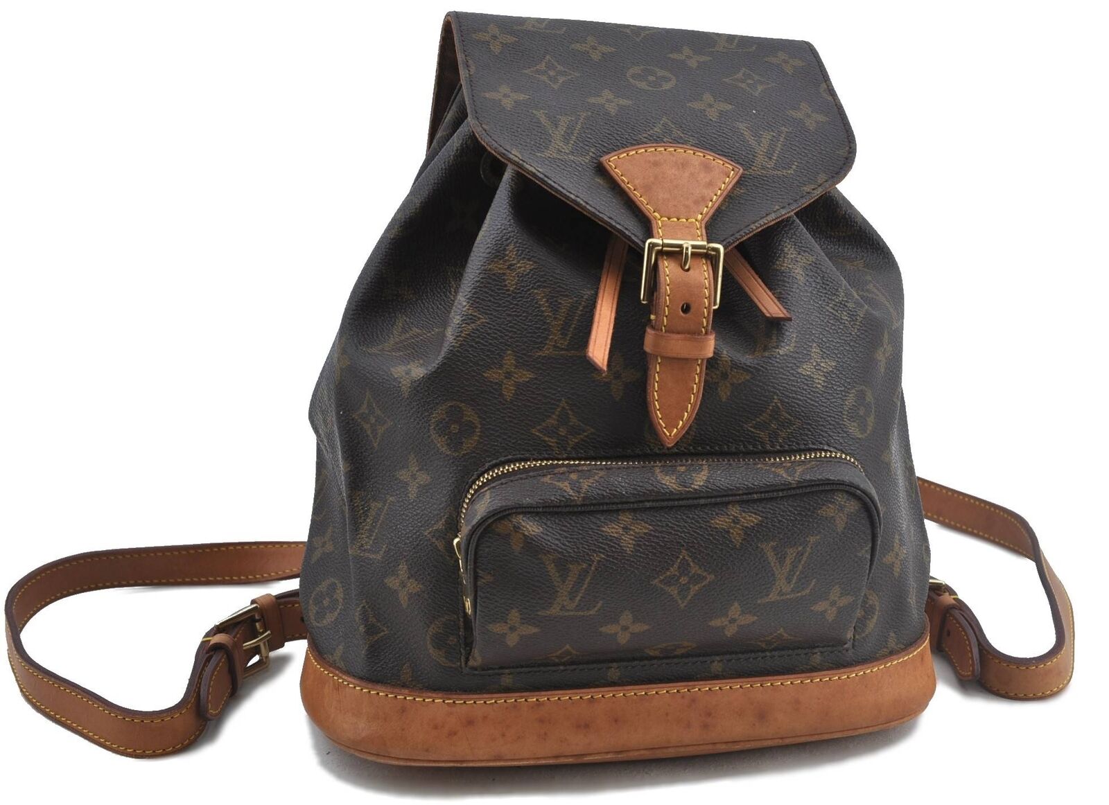 Authentic LOUIS VUITTON Monogram Montsouris MM Backpack M51136 LV H1375