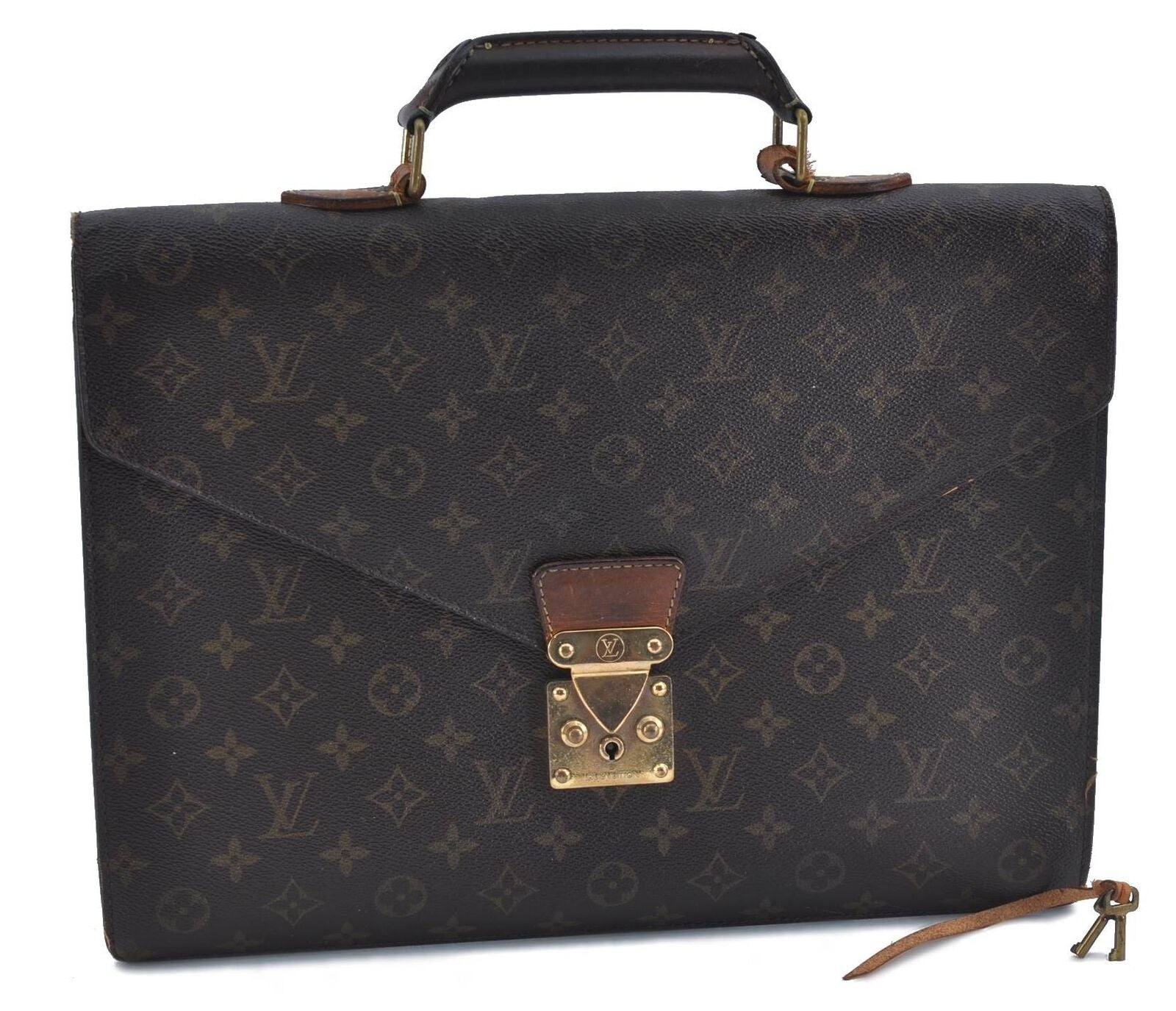 Authetic LOUIS VUITTON Monogram Serviette Conseiller Briefcase M53331 LV H1381