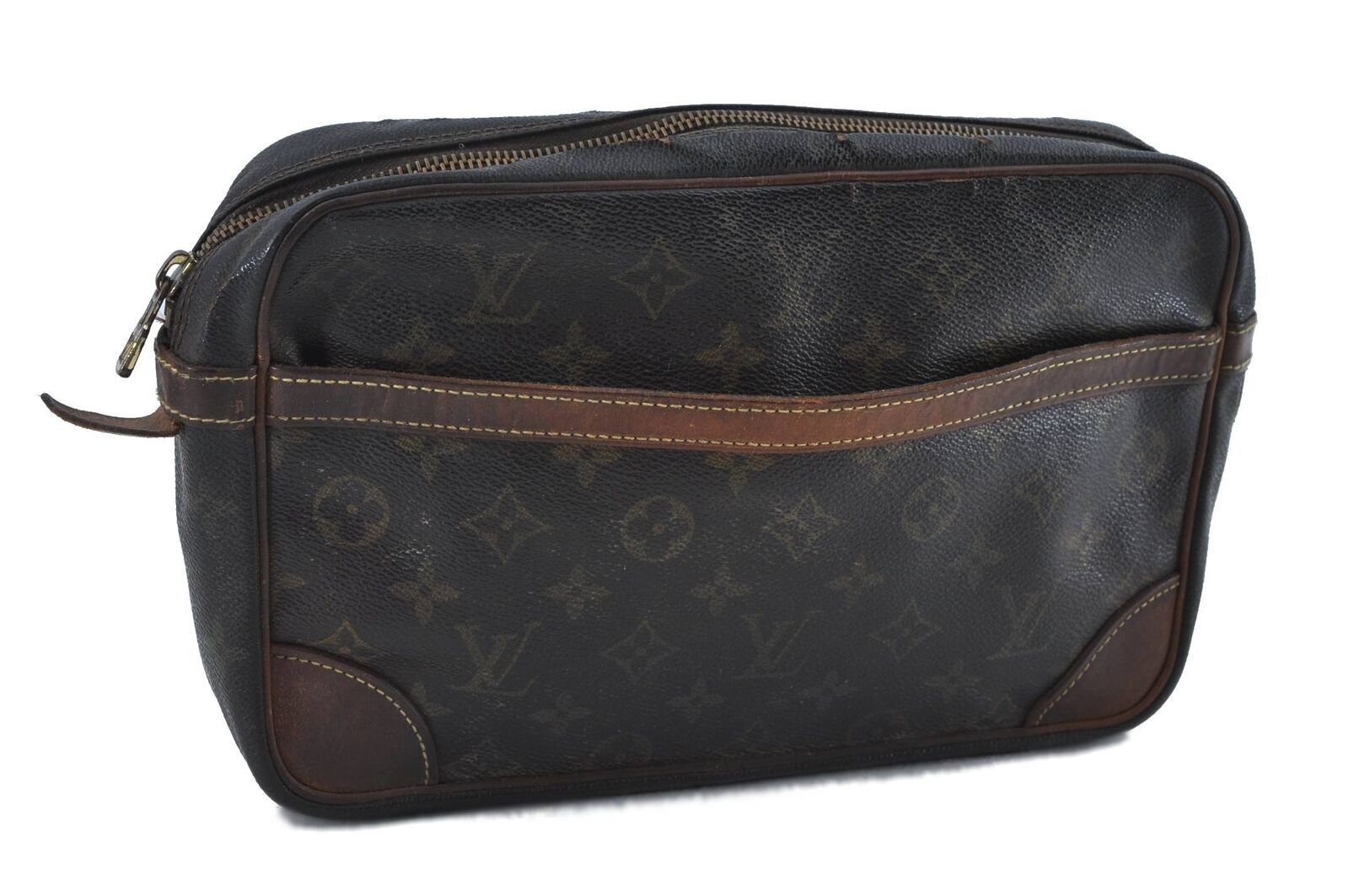 Authentic LOUIS VUITTON Monogram Compiegne 28 Clutch Hand Bag M51845 LV H1382