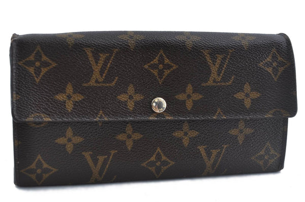 Authentic LOUIS VUITTON Monogram Portefeuille Sarah Purse Wallet M61734 LV H1452