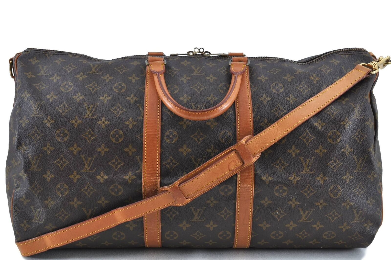 Auth LOUIS VUITTON Monogram Keepall Bandouliere 55 Boston Bag M41414 LV H1470