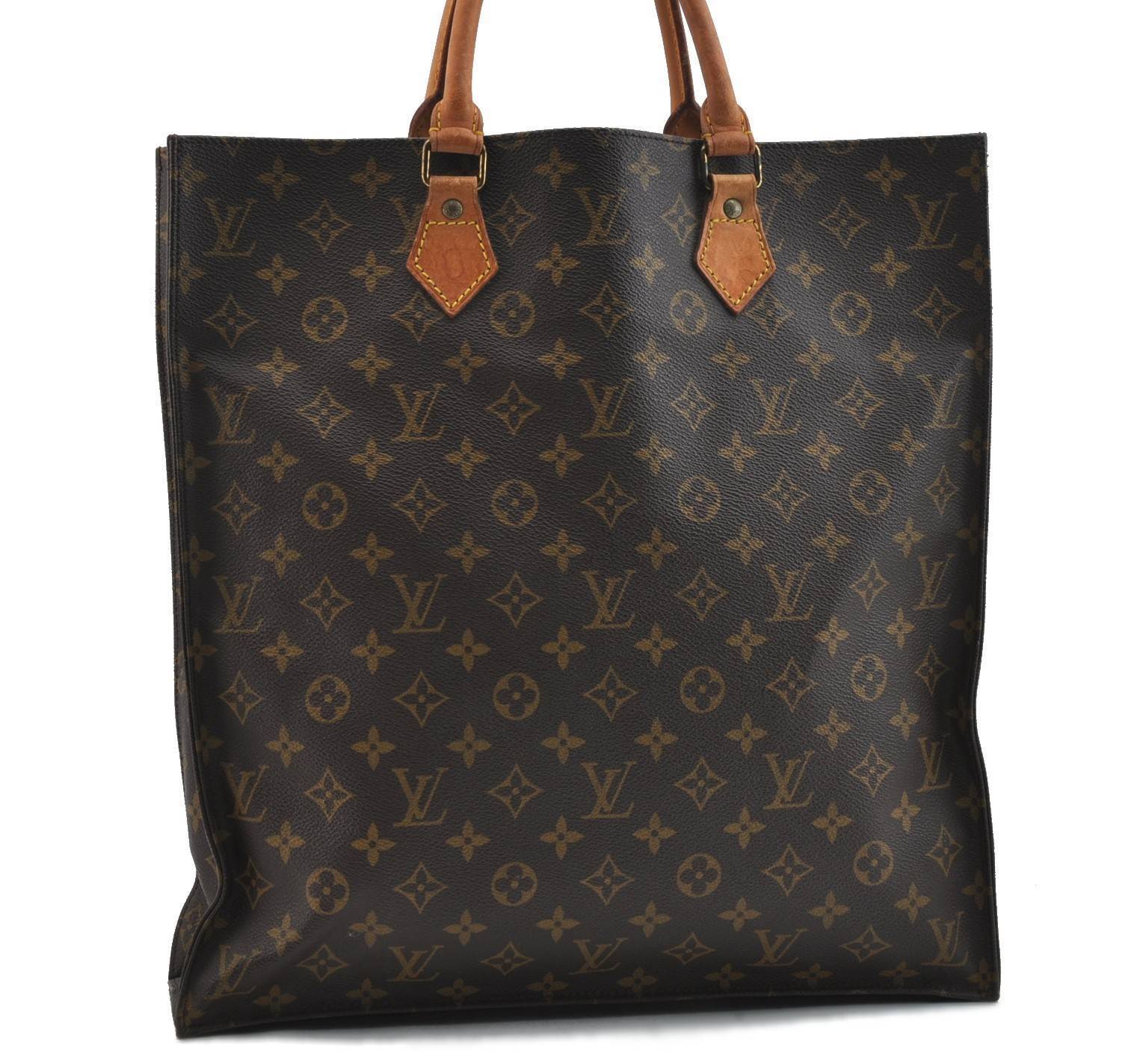 Authentic LOUIS VUITTON Monogram Sac Plat Hand Bag M51140 LV H1551