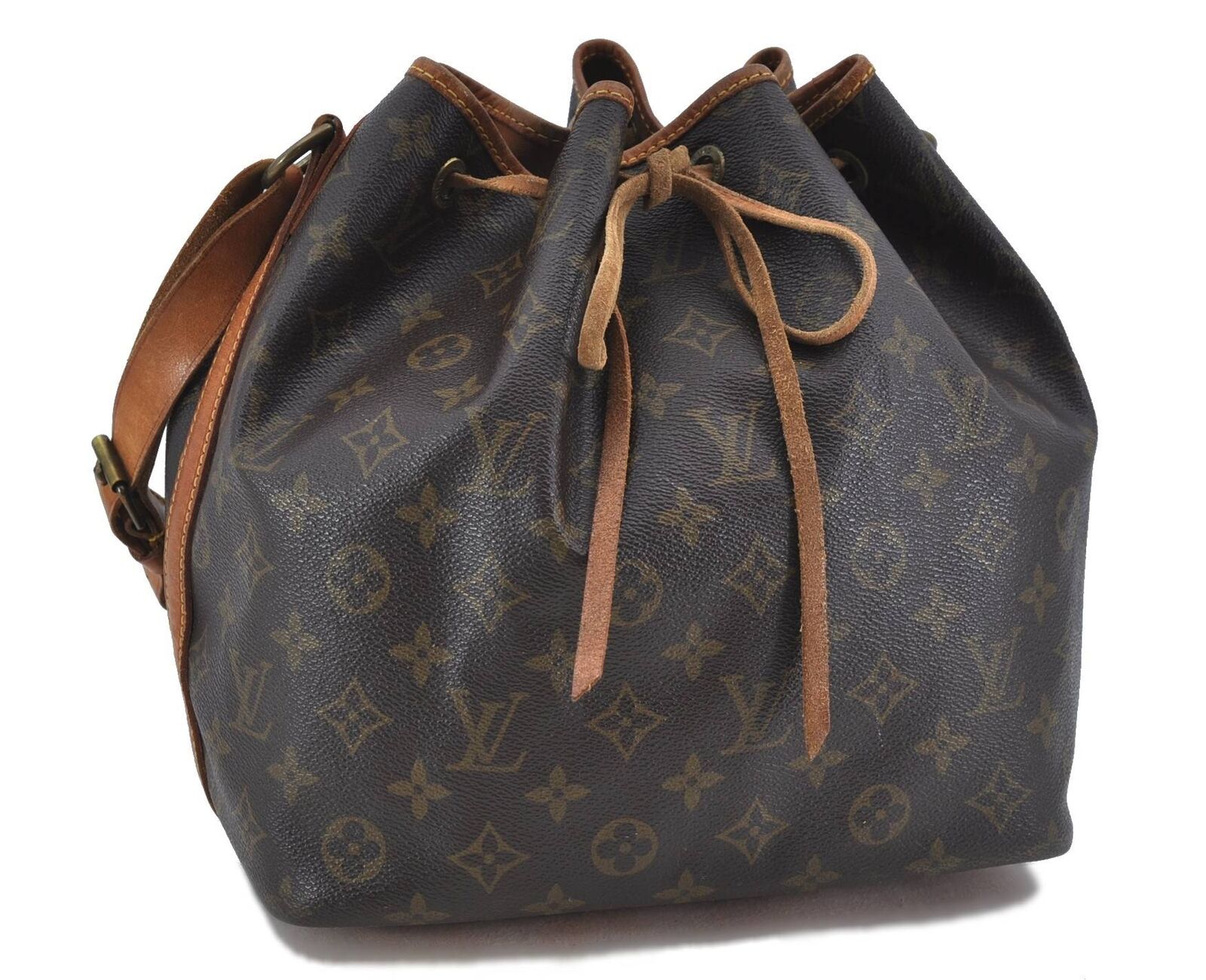 Authentic LOUIS VUITTON Monogram Petit Noe Shoulder Bag M42226 LV H1604