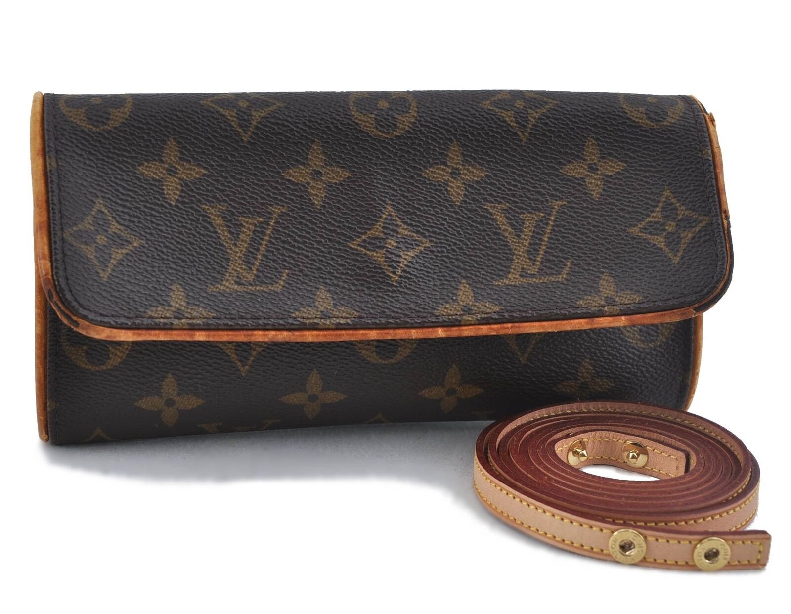 Authentic LOUIS VUITTON Monogram Pochette Twin PM Shoulder Pouch M51854 LV H1636