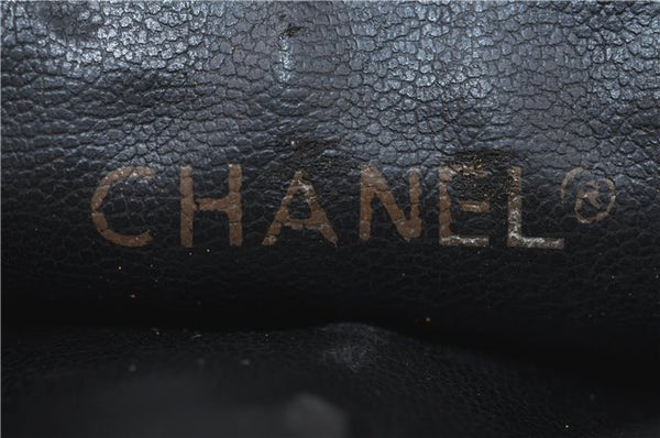 Authentic CHANEL Lamb Skin Matelasse CC Logo Chain Waist Body Bag Black H1884