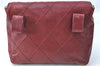 Authentic CHANEL Lamb Skin Bicolore CC Logo Chain Waist Body Bag Red H1889