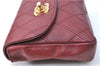 Authentic CHANEL Lamb Skin Bicolore CC Logo Chain Waist Body Bag Red H1889