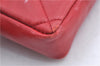 Authentic CHANEL Lamb Skin Matelasse CC Logo Chain Waist Body Bag Red H1890