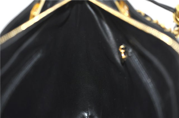 Authentic CHANEL Caviar Skin V Stitch Chain Shoulder Tote Bag Black CC H1915