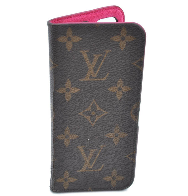 Authentic LOUIS VUITTON Monogram Folio iPhone 8 Case Pink M61906 LV H1927