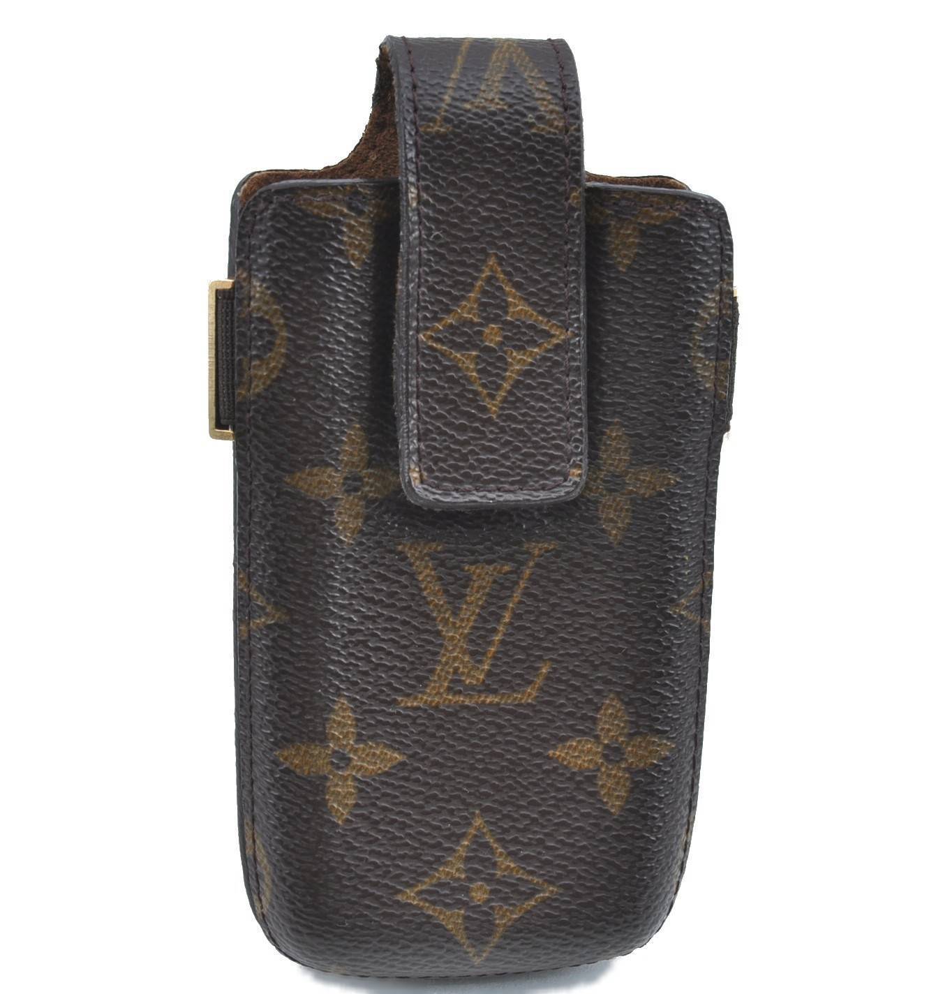 Authentic LOUIS VUITTON Monogram Etui TelePhone International GM M63060 LV H1936