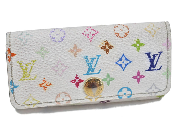 Auth LOUIS VUITTON Monogram Multicolor Multicles 4 Key Case M60043 White H1969