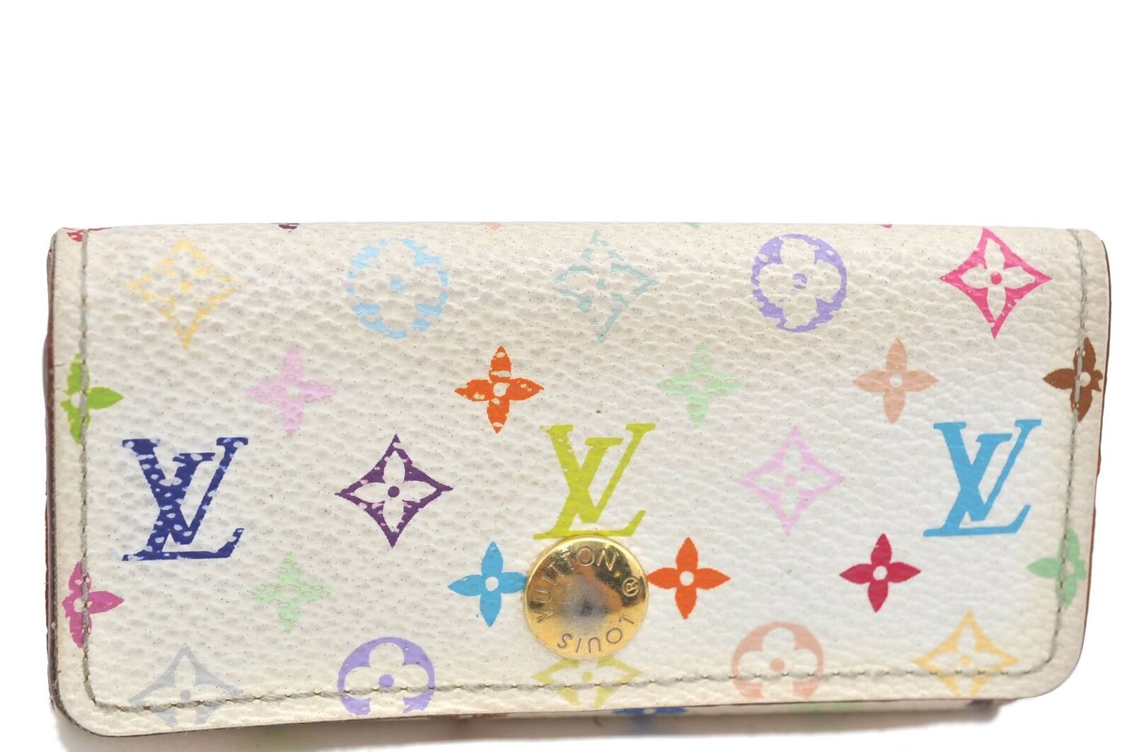 LOUIS VUITTON Monogram Multicolor Multicles 4 Key Case M93731 White Pink H1970