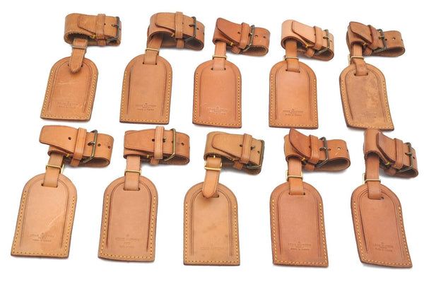 Authentic LOUIS VUITTON Name Tag Handle Holder Beige 10Set LV H1998