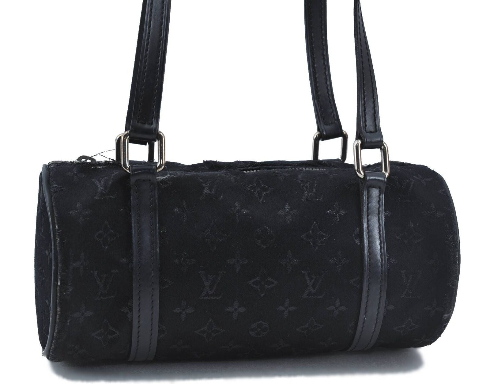 Auth LOUIS VUITTON Monogram Satin Little Papillon Hand Bag Black M92352 LV H2021