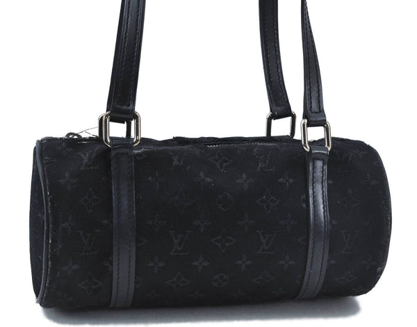 Auth LOUIS VUITTON Monogram Satin Little Papillon Hand Bag Black M92352 LV H2021