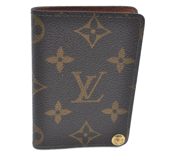 Auth LOUIS VUITTON Monogram Porte Cartes Credit Pression M60937 Card Case H2041