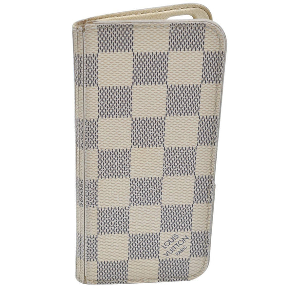 Authentic LOUIS VUITTON Damier Azur Folio iPhone 6 Case White N61246 LV H2049