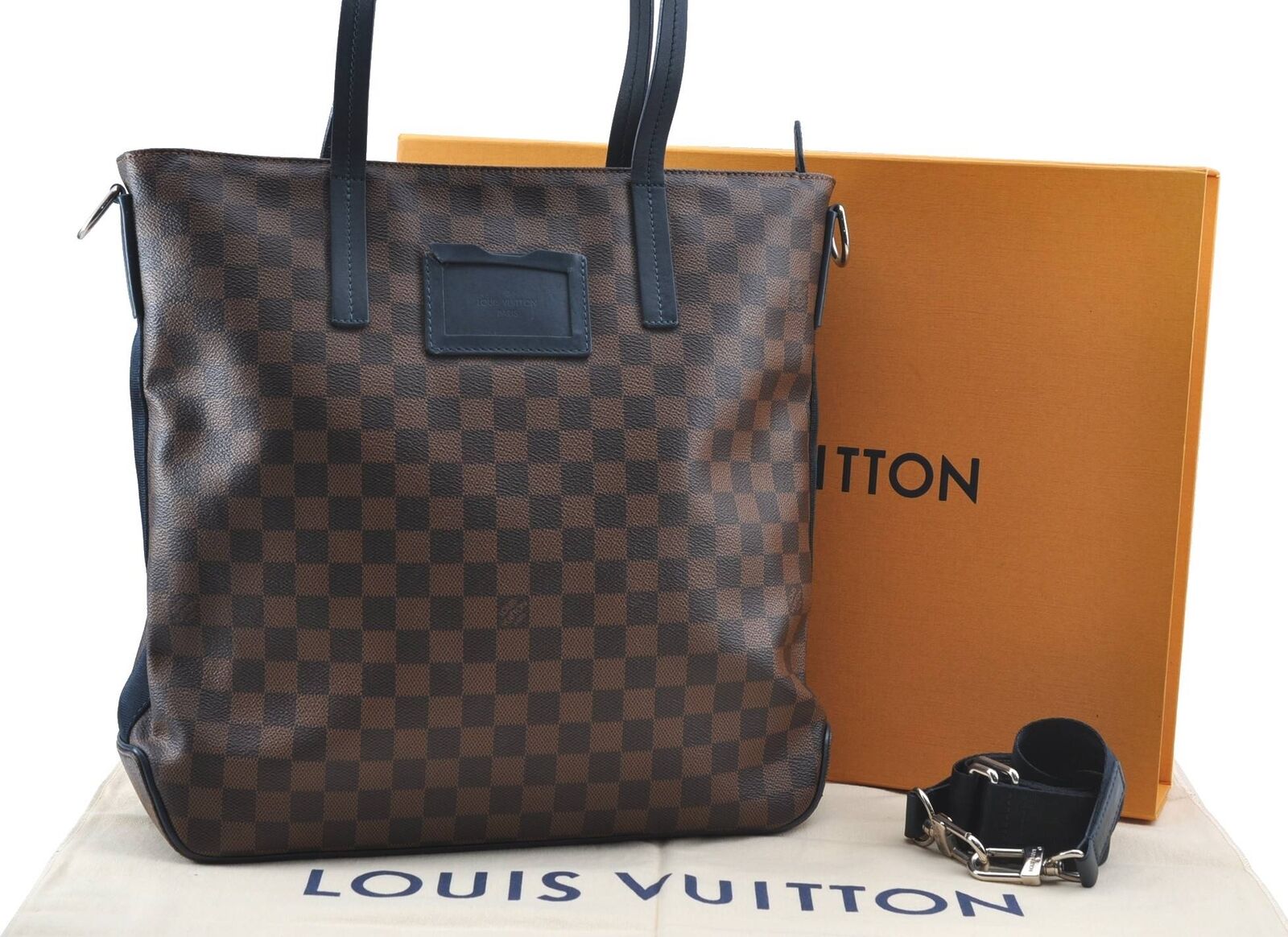 Authentic LOUIS VUITTON Damier Herald 2Way Shoulder Tote Bag N41255 LV Box H2059