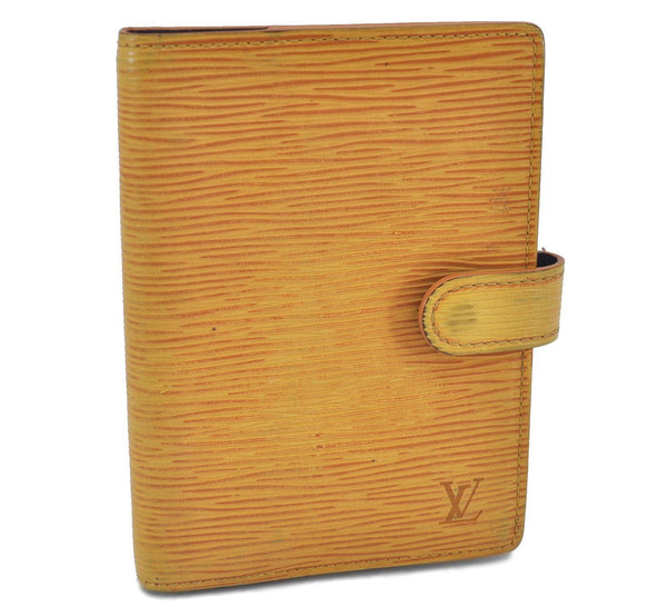 Authentic LOUIS VUITTON Epi Agenda PM Notebook Cover Yellow R20059 LV H2104