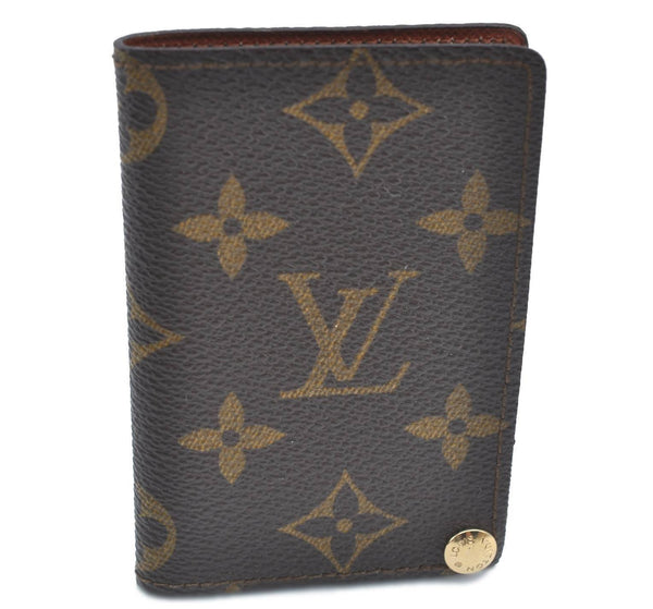 Auth LOUIS VUITTON Monogram Porte Cartes Credit Pression M60937 Card Case H2178