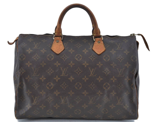 Authentic LOUIS VUITTON Monogram Speedy 35 Hand Bag M41524 LV H2198