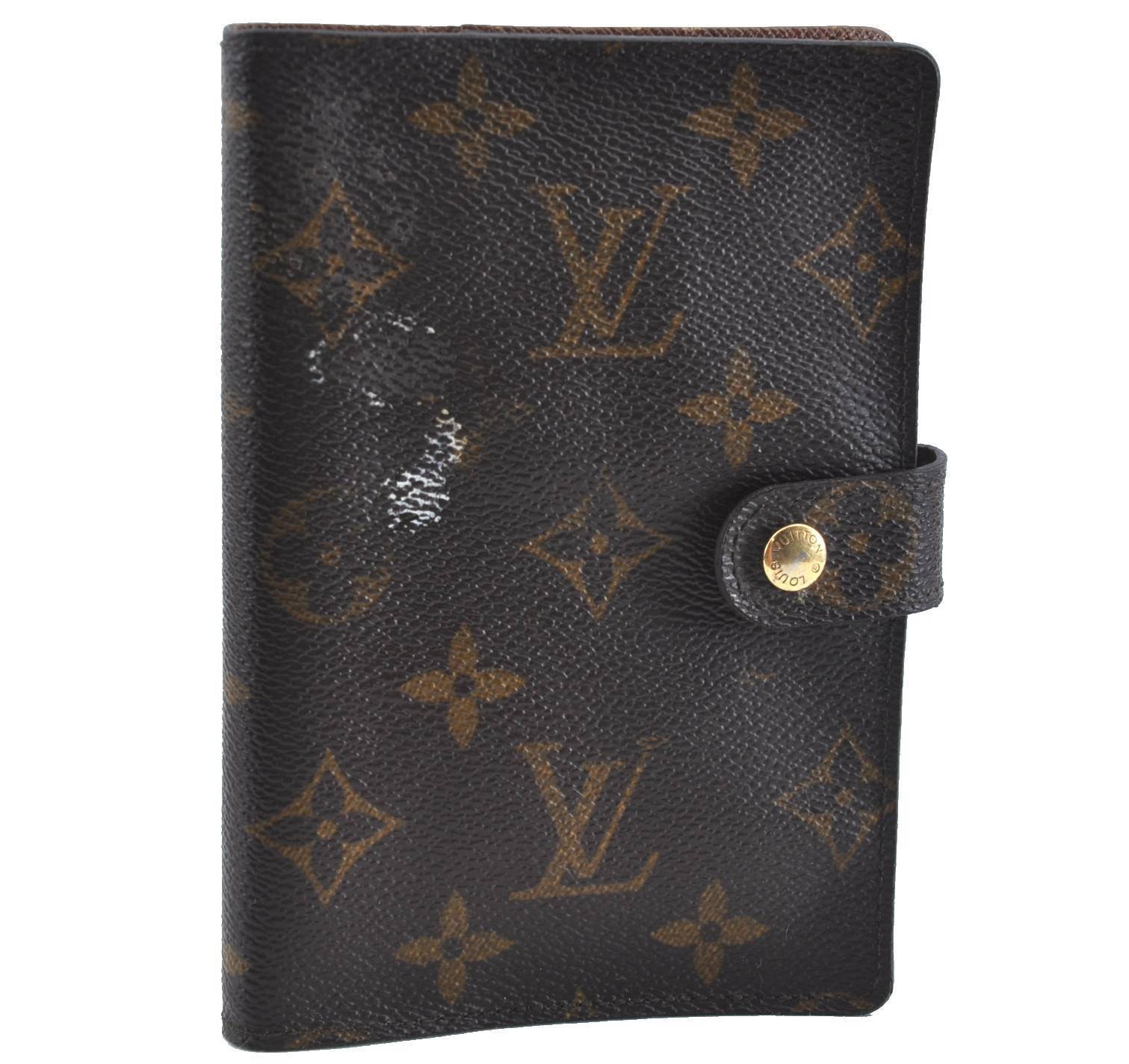 Authentic LOUIS VUITTON Monogram Agenda PM Notebook Cover R20005 LV H2260