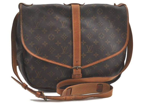 Auth LOUIS VUITTON Monogram Saumur 35 Shoulder Cross Body Bag M42254 LV H2287