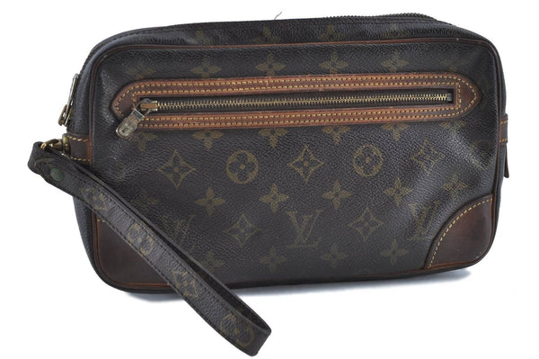 Auth LOUIS VUITTON Monogram Marly Dragonne GM Clutch Hand Bag M51825 LV H2288