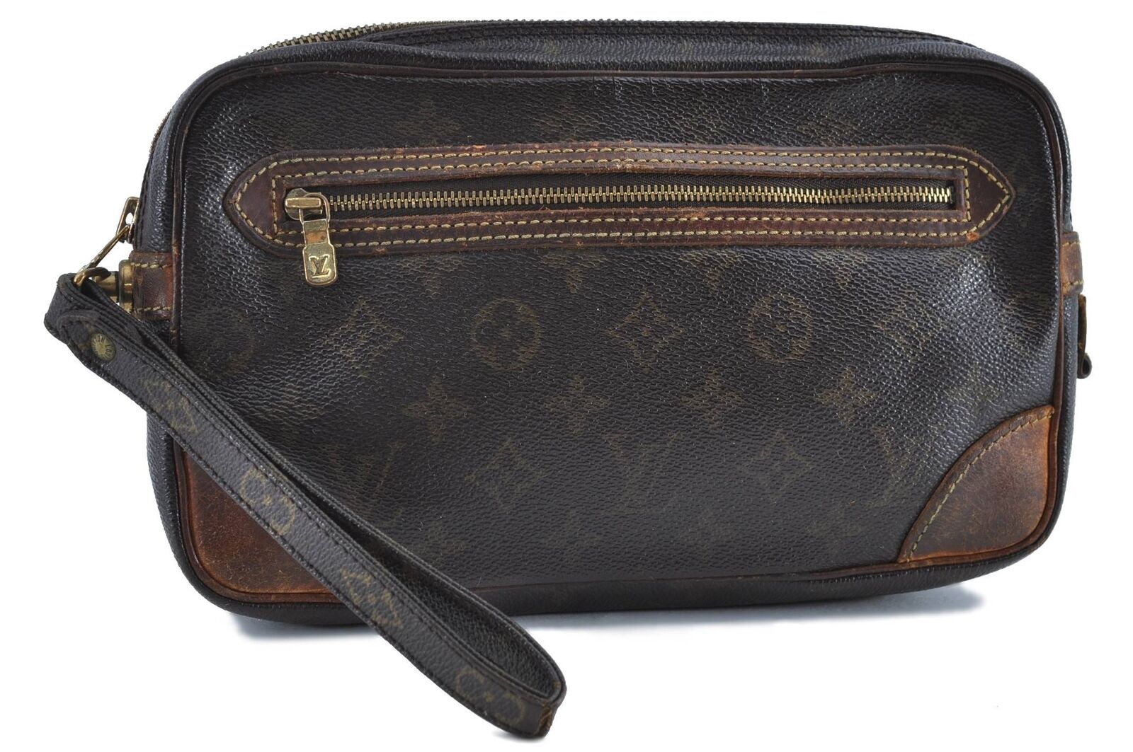 Auth LOUIS VUITTON Monogram Marly Dragonne GM Clutch Hand Bag M51825 LV H2373