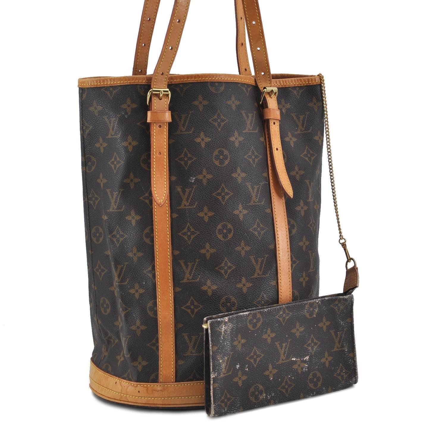 Authentic LOUIS VUITTON Monogram Bucket GM Shoulder Bag M42236 LV H2379