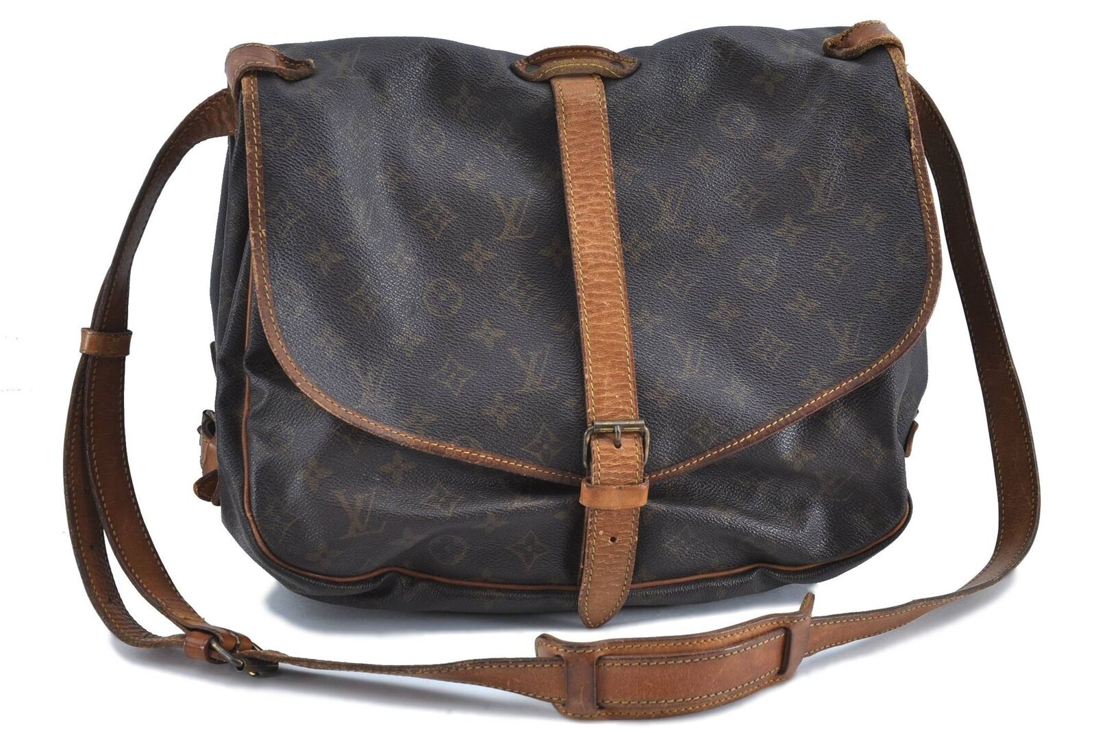 Auth LOUIS VUITTON Monogram Saumur 35 Shoulder Cross Body Bag M42254 LV H2412